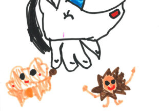 歩くライオンとハムスター、ユニコーン