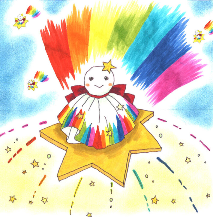 レインボーてるてるぼっしー☆